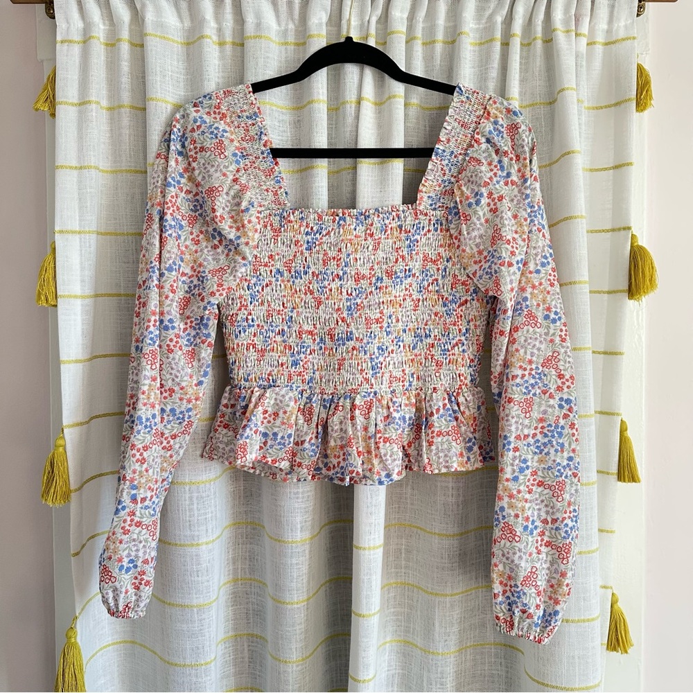 Smocked floral top